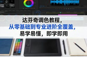 达芬奇调色教程，从零基础到专业进阶全覆盖，易学易懂，即学即用-庄子聊项目