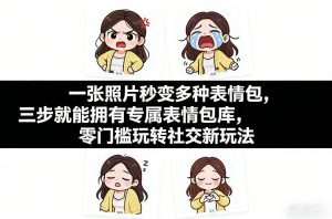 一张照片秒变多种表情包，三步就能拥有专属表情包库，零门槛玩转社交新玩法【文档】-庄子聊项目