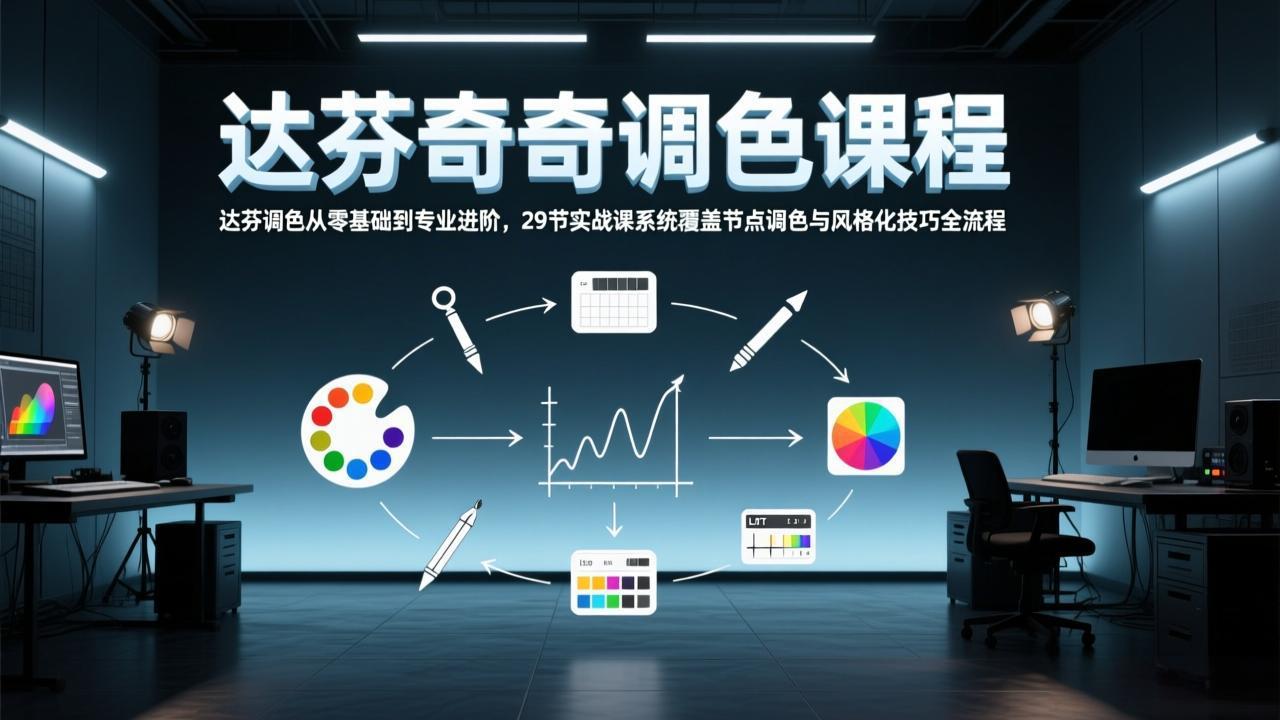 达芬奇调色从零基础到专业进阶，29节实战课系统覆盖节点调色与风格化技巧全流程-庄子聊项目