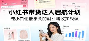 小红书带货达人启航计划：纯小白也能学会的副业增收实战课-庄子聊项目