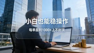 2026新项目，小白也能稳操作，每单盈利1000+上不封顶-庄子聊项目