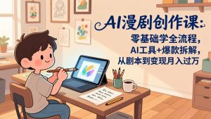 AI漫剧创作课：零基础学全流程，AI工具+爆款拆解，从剧本到变现月入过万-庄子聊项目
