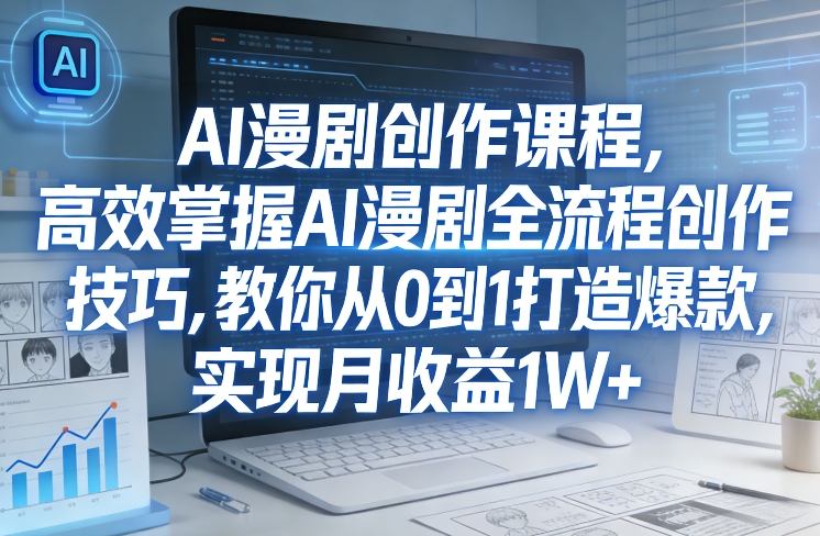 某社群AI漫剧创作课程，高效掌握AI漫剧全流程创作技巧，教你从0到1打造爆款，实现月收益1W+-庄子聊项目