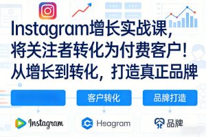 Instagram增长实战课，将关注者转化为付费客户！从增长到转化，打造真正品牌(双语字幕)-庄子聊项目