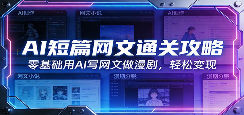 AI短篇网文通关攻略：零基础用AI写网文做漫剧，轻松变现-庄子聊项目
