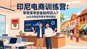 印尼电商训练营：零背景零资金如何切入？Jack与张哥手把手带你避坑-庄子聊项目