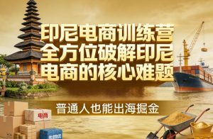 印尼电商训练营，全方位破解印尼电商的核心难题，普通人也能出海掘金-庄子聊项目