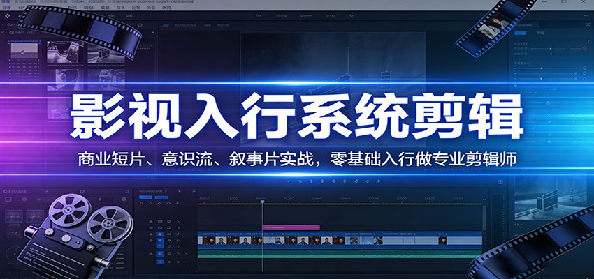 影视系统剪辑，商业短片、意识流、叙事片实战，零基础入行做专业剪辑师-庄子聊项目