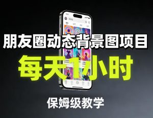 朋友圈动态背景图项目，每天1小时，保姆级教学-庄子聊项目