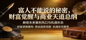 富人不能说的秘密，财富觉醒与商业天道总纲，解密未来暴利风口与机遇形态-庄子聊项目