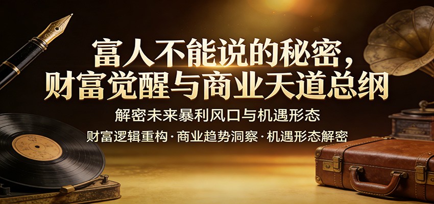 富人不能说的秘密，财富觉醒与商业天道总纲，解密未来暴利风口与机遇形态-庄子聊项目