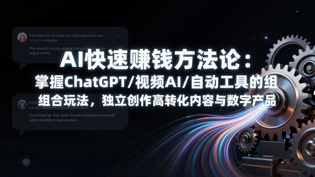 AI快速赚钱方法论：掌握ChatGPT/视频AI/自动化工具的组合玩法，独立创作高转化内容与数字产品-庄子聊项目