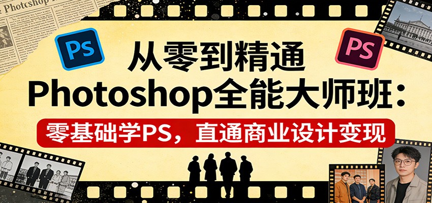 从零到精通Photoshop全能大师班：零基础学PS，直通商业设计变现-庄子聊项目