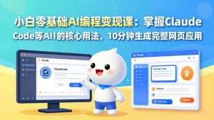 小白零基础AI编程变现课：掌握Claude Code等AI工具的核心用法，10分钟生成完整网页应用-庄子聊项目