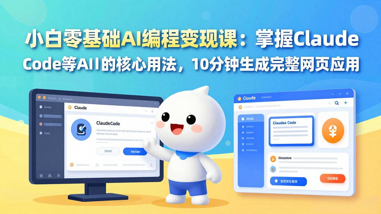 小白零基础AI编程变现课：掌握Claude Code等AI工具的核心用法，10分钟生成完整网页应用-庄子聊项目