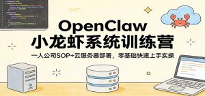 OpenClaw小龙虾系统训练营：一人公司SOP，云服务器部署，零基础快速上手实操-庄子聊项目