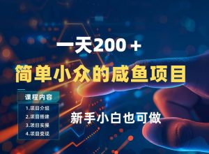 一天收入2张，一个简单小众的咸鱼项目，0门槛小白也能做-庄子聊项目