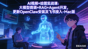 AI视频+绘图实战课：大模型微调+RAG+Agent开发，更新OpenClaw安装及飞书接入-Mac版-庄子聊项目