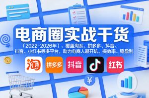 电商圈实战干货(2023-2026年)，覆盖淘系、拼多多、抖音、小红书等多平台，助力电商人避开坑、提效率、稳盈利-庄子聊项目