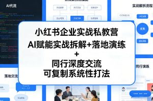 小红书企业实战私教营，AI赋能实战拆解+落地演练+同行深度交流，可复制系统性打法-庄子聊项目