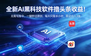 全新AI黑科技软件撸头条收益！无需写指令，一键秒过原创，每天只需半小时，稳定日入3张【揭秘】-庄子聊项目