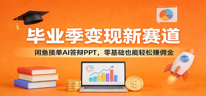 毕业季变现新赛道：闲鱼接单AI答辩PPT，零基础也能轻松赚佣金-庄子聊项目