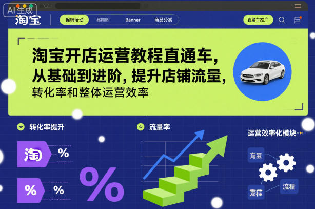 淘宝开店运营教程直通车，从基础到进阶，提升店铺流量，转化率和整体运营效率(更新26年3月)-庄子聊项目