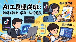 AI工具速成班：职场+副业+学习一站式通关，20+爆款类型+剪映技巧+抖音算法，0基础快速上手-庄子聊项目