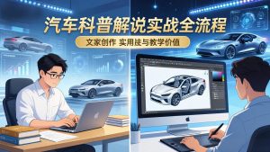 抖音汽车科普解说实战：文案+动画+画面处理+去水印全流程，打造专业汽车科普视频-庄子聊项目