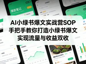 AI小绿书爆文实战营SOP，手把手教你打造小绿书爆文，实现流量与收益双收-庄子聊项目