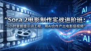 Sora 2电影制作实战进阶班：1小时掌握提示词工程，用AI合作产出电影级视频-庄子聊项目