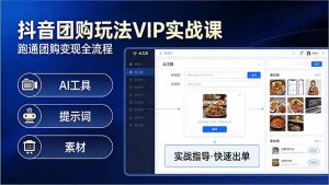 抖音团购玩法VIP实战课-更新：原创视频制作+全国地址挂载+AI工具+提示词+素材，全流程-庄子聊项目