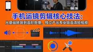 手机运镜 剪辑核心技法：从基础转场到高阶抠像，独立产出专业级高清短视频-庄子聊项目