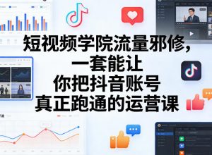短视频学院流量邪修，一套能让你把抖音账号真正跑通的运营课-庄子聊项目