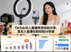 TikTok无人直播带货经验分享，某无人直播社群经验分享课-庄子聊项目