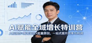 AI赋能全域增长特训营：人机协作+账号定位+批量原创，一站式提升效率与利润-庄子聊项目