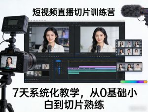 短视频直播切片训练营，7天系统化教学，从0基础小白到切片熟练-庄子聊项目