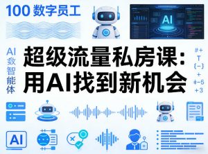 你的AI数字员工100个智能体，超级流量私房课，用AI找到新机会-庄子聊项目